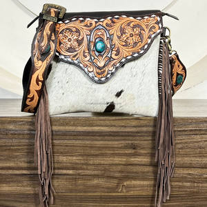 Bolso de Hombro de Cuero Vacuno Hecho a Mano de Primera Calidad, Estilo Occidental, con Flecos, para Mujer, 2026 - Product Image 4