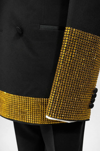 Esmoquin Negro de Lujo con Doble Botonadura y Adornos Dorados – Traje Formal Personalizado para Hombre para Bodas y Eventos - Product Image 2