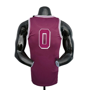Maillot de basketball bordeaux personnalisé pour hommes avec logo, sublimation, bordure rayée blanche, en maille, vêtements de sport, fabricant OEM en gros - Product Image 2