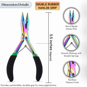 Wholesale hair <b>extensions</b> tools <b>Micro</b> beads kit wholesale ring remover pliers Loop and Pulling needles Tool stainless steel - Product Image 5