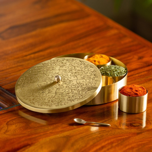 100% Pure Brass Spice <b>Box</b> Royal Design Kitchen Accessories Spice <b>Box</b> Custom Made Brass Spice <b>Box</b> - Product Image 1