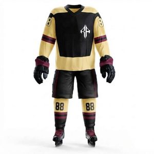 Nouvel ensemble uniforme de hockey sur glace RIVIAN ATLANTIC, impression par transfert thermique, manches longues, col en V, 100 % polyester, qualité supérieure pour hommes - Product Image 2