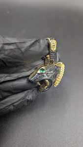 Pendentif Tête de Panthère Noire Sertie de Moissanite Noire en Argent Sterling 925 pour Amateurs d'Animaux - Bijoux Fins, Pendentifs et Breloques - Product Image 4