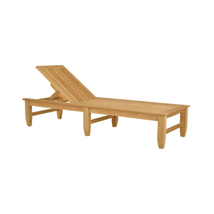 Silla Tumbona de Madera de Teca Ecológica, Duradera, Cómoda, Moderna y Portátil para Exteriores, con Mecanismo de Reclinación Manual para Uso en el Jardín - Product Image 1