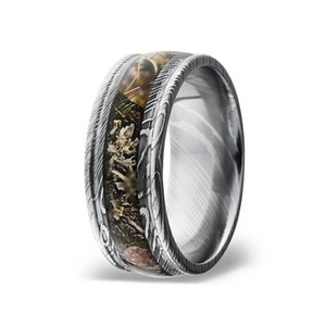 Custom Crafted <b>Mens</b> Damascus Steel Band Unique Textured Grain Look Heavy Duty Wedding <b>Ring</b> Direct Factory Supply - Product Image 2