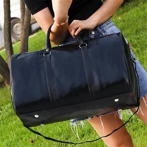 Bolsa de Viaje de Cuero Grande, Bolsa de Deporte Independiente, Bolso de Mano, Bolsa de Hombro, Negra, para Hombre, con Cierre - Product Image 5