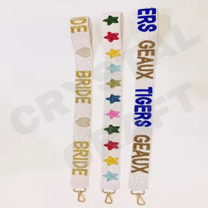 สายรัดผ้าลูกปัดแบบวินเทจรักษ์โลก CRYSTAL CRAFT พร้อมข้อความสั่งทำ BOOMER SOONER Texas Rangers Pittsburgh Go Frogs สีสันสดใส - Product Image 5