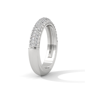 Anillo de Eternidad de Oro Blanco con Moissanita, Corte Redondo, Engaste Pavé, Joyería de Boda para Mujer - Product Image 2