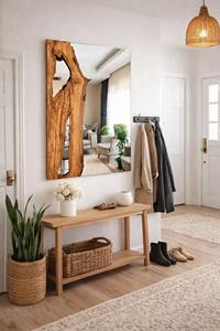 Espejo de Pared de Madera Blanca Envejecida, Espejo de Pared de Madera Vintage para Decoración Shabby Chic, Espejo Colgante al por Mayor - Product Image 3