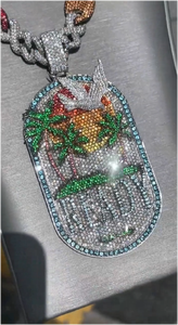 Nuevo Diseño de Colgantes Hip Hop para la Playa, Plata de Ley 925, Corte Brillante, Moissanita VVS, Personalizados, Dos Estilos, Colgante para Hombre - Product Image 4