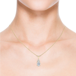 Colgante de Diamante Cultivado en Laboratorio con Corte Ovalado Certificado por IGI, Detalles de Diamantes, Oro 10K/14K/18K, Plata 925/935, Estilo Étnico para Compromiso y Boda - Product Image 3