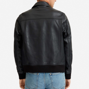 Veste en cuir à manches longues pour homme, dernière collection automne-hiver, veste décontractée zippée en cuir véritable pour homme, nouvelle veste premium. - Product Image 5