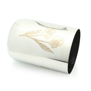 Elegant Stainless Steel Tumbler With Floral Pattern Hand-Made Bohemian Design Home Hotels Party Use <b>Water</b> Glass - Product Image 3