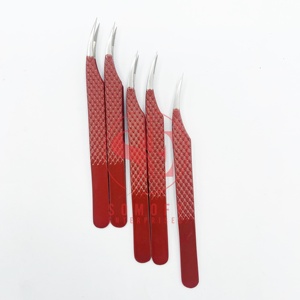 Pince à épiler fine en acier inoxydable en forme de dauphin Pince à épiler d'extension de cils à volume droit personnalisée Pointe en fibre à forte tenue - Product Image 5