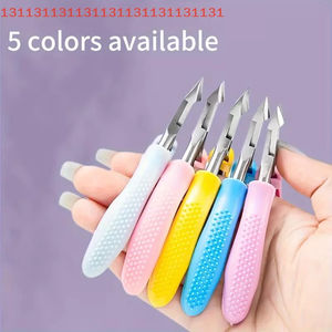 Coupe-ongles avec poignée en silicone, ciseaux à cuticules, pince à cuticules pour manucure, coupe-peaux mortes en acier inoxydable - Product Image 6