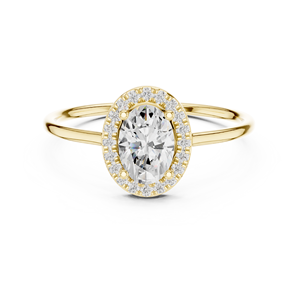 Bague solitaire ovale en or jaune de luxe pour femme, élégante, pour fiançailles, mariage, anniversaire, bijou de mode, cadeau - Product Image 3