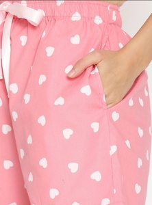 Shorts de Mujer con Estampado de Corazones Rosados, Cintura Media, Cordón Ajustable, Tejido de Algodón, Casual, Transpirable, Corte Regular - Product Image 6