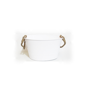 Decorative Party Beverage Cooling <b>Tub</b> with Rustic Metal Finish and Side Grip Handles - Product Image 5