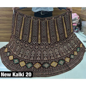 Rajwadi Maroon Velvet Lehenga Heavy Jarkan Cut Paste Bordado Doble Can Fit Long Choli 1,2 M 2,5 M Dupatta para Party Rani - Product Image 1