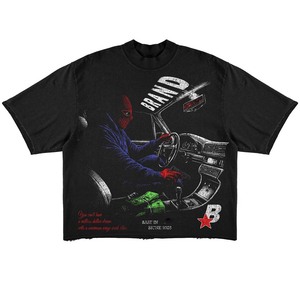 100% Cotton Men's T-Shirt Loose Fit Printed Men Boxy T Shirt Premium Cotton Soft Breathable Black White Custom ScreenPrint <b>Logo</b> - Product Image 5