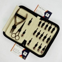 Ensemble professionnel Somofy Enterprises de 17 pièces en acier inoxydable durable de haute qualité, couleur or rose, pour outils capillaires commerciaux durables