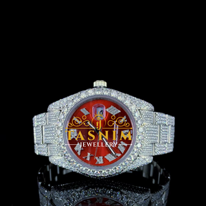 Reloj Deportivo de Lujo para Hombre con Diamantes VVS, 41 mm, Cristal Analógico, 20 mm, Negro, Blanco y Dorado, Chapado en Dos Tonos, Acero Inoxidable ETA - Product Image 1