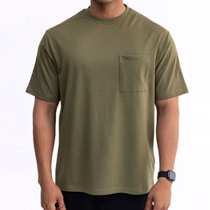 Camiseta de Verano para Hombre, Color Verde Menta, Estilo Liso, de Algodón, Corte Holgado, Estilo Urbano, Talla Grande - Product Image 1