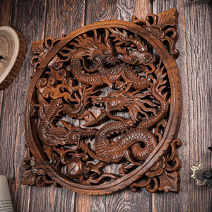 Sculpture de dragon décorative en bois artisanal de qualité supérieure pour salon, objet cadeau en bois personnalisé - Product Image 5
