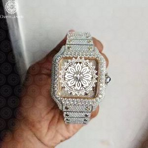 Charm Jewells Luxury Men's Square Dial Analog Quartz Movement Sapphire Crystal Hollow Out Design Folding Clasp - Product Image 1