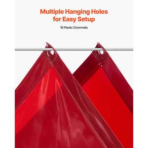 2 pièces Écran de protection en vinyle ignifuge rouge Protection UV de niveau 6 6x8FT Portable Atelier/Utilisation industrielle Soudage - Product Image 4