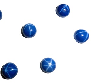 Zafiro Azul Estrella Redondo de 8x8 mm, 3.5 Quilates, Creado en Laboratorio, Cabujón Pulido con Efecto de Estrella de 6 Puntas, 4.5 mm de Altura, para Joyería - Product Image 6