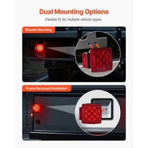 Kit Luci Posteriori a LED 12V per Rimorchio, Impermeabili, con Funzioni Stop, Freno, Indicatore di Direzione e Luce Targa - Product Image 6