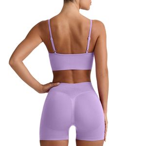 Ensemble de yoga taille haute pour femme : Soutien-gorge de sport sans couture et short rehausseur de fessiers, séchage rapide, pour fitness, gym et entraînement, ensemble 2 pièces - Product Image 2