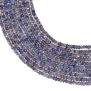 Perles de rondelle à facettes en Iolite naturelle élégante de 3mm pierres précieuses en vrac pour la fabrication de bijoux - Product Image 5