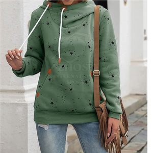 <b>Green</b> Star Print <b>Women's</b> Anti-Pilling Soft Hoodie Pullover Sweatshirt Cotton <b>Fleece</b> Casual Summer Top - Product Image 4