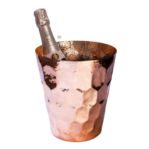 Hammered Copper Wine Cooler Round Shape Metal Vintage Style Handmade Ice Bucket Fruit Pattern Party Beverage Holder - Product Image 4