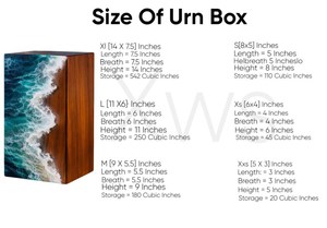 Handmade Ocean Wave Resin <b>Box</b> Coastal Wood Decor <b>for</b> human <b>ashes</b> medium size 9x5.5 urn <b>box</b> - Product Image 3