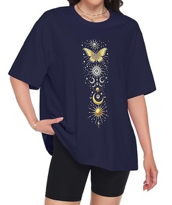 Nueva Llegada: Camiseta de Mujer 100% Algodón Estampada, Manga Corta, Cuello Redondo, Hombros Caídos, Estilo Oversize, Informal, de Bangladesh - Product Image 2