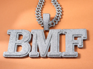 Collier pendentif lettre en forme de glaçon avec zircone cubique, bijou de chaîne pour fête, streetwear, cadeau - Product Image 5