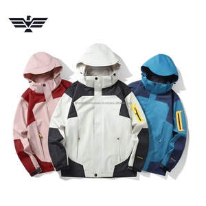 Veste d'extérieur pour homme en toile fine avec logo personnalisé, coupe droite, imperméable et coupe-vent, style urbain, service OEM, color-block, utilitaire - Product Image 3