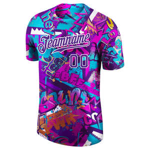 เสื้อเบสบอลกราฟฟิตีแบบสั่งทำพิเศษ พิมพ์ลายทั่วตัว สตรีทแวร์ เสื้อทีม ปักชื่อและหมายเลขตามสั่ง เสื้อผู้ชาย - Product Image 3