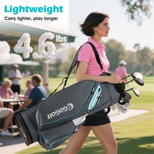 Borsa da Golf a 14 Scomparti con 6 Tasche con Cerniera, Tasca Termica, Impermeabile, in Pelle PU Grigio-Blu, Logo Personalizzabile, Accessorio Sportivo Elegante - Product Image 6