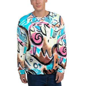 Sweat-shirt décontracté à revers côtelés, style minimaliste, pour homme, inspiré du streetwear, idéal pour la sublimation - Product Image 1