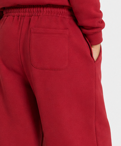 Pantalon de jogging décontracté surdimensionné respirant en molleton premium pour garçon, coupe large, avec détails contrastants cerise personnalisés - Product Image 5