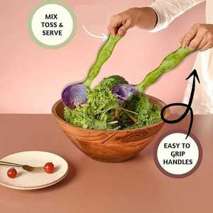 Servidor de ensalada de alta calidad, utensilios de cocina de resina, servidor de ensalada con juego de cuchara y tenedor para ensalada, herramientas para ensalada - Product Image 4