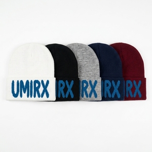 Custom Jacquard Knit Logo Beanie Unisex Adjustable Cuffed Winter <b>Hat</b> 100% Cotton Knitted OEM Private Label Skull Cap Y2K - Product Image 5