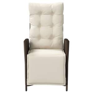 2 pz sedie da giardino reclinabili in Rattan marrone con poggiapiedi - Product Image 5