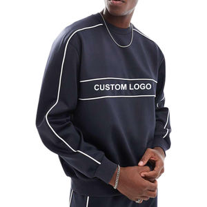 Pull-over polaire à manches longues pour homme, performance athlétique, couleur unie, séchage rapide, imperméable, hiver, tissu brodé, impression en relief, 100% - Product Image 1