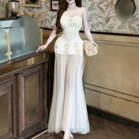 Robe longue élégante en soie pour femme, style princesse, design simple, taille naturelle, manches courtes, confortable, lavable, couleur unie, décontractée et formelle