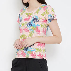 Camisetas personalizadas estampadas de manga corta para mujer, ropa exterior de moda, camisetas casuales con cuello redondo para mujer - Product Image 2